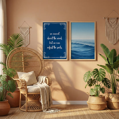 Adjust the Sails Coastal Motivational Wall Art Set of 2