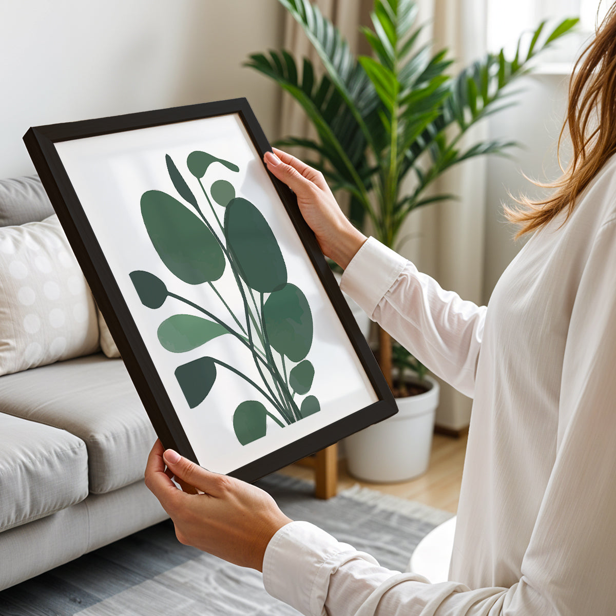 Eucalyptus Branch Minimalist Wall Art – Set of 1