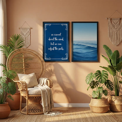 Adjust the Sails Coastal Motivational Wall Art Set of 2