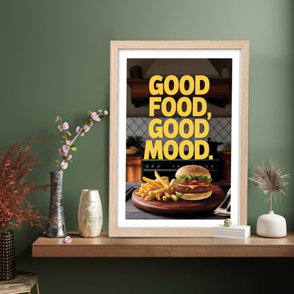 Good Food Good Mood Wall Frame Set of 1