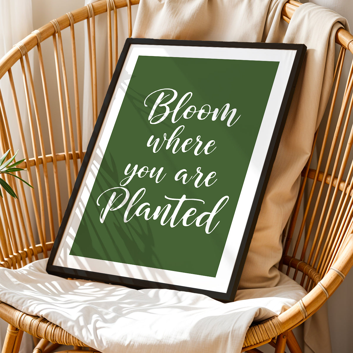 Motivational Botanical Quote Framed Poster