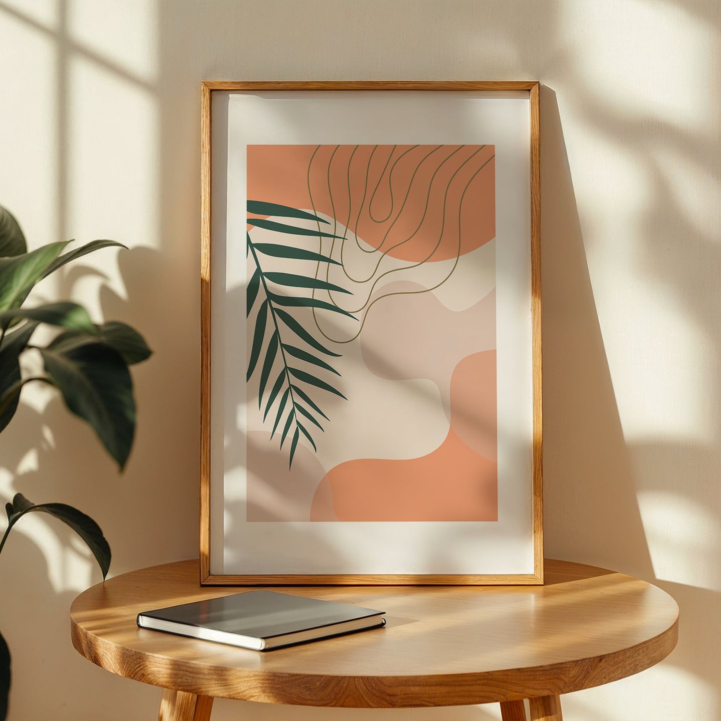 Abstract Palm Leaf Wall Frame – Set of 1