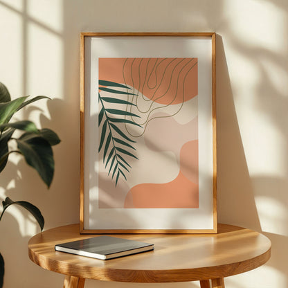 Abstract Palm Leaf Wall Frame – Set of 1