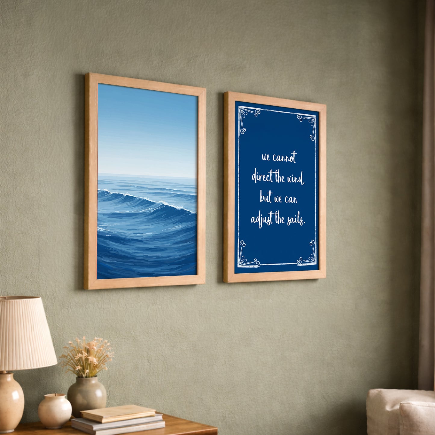 Adjust the Sails Coastal Motivational Wall Art Set of 2