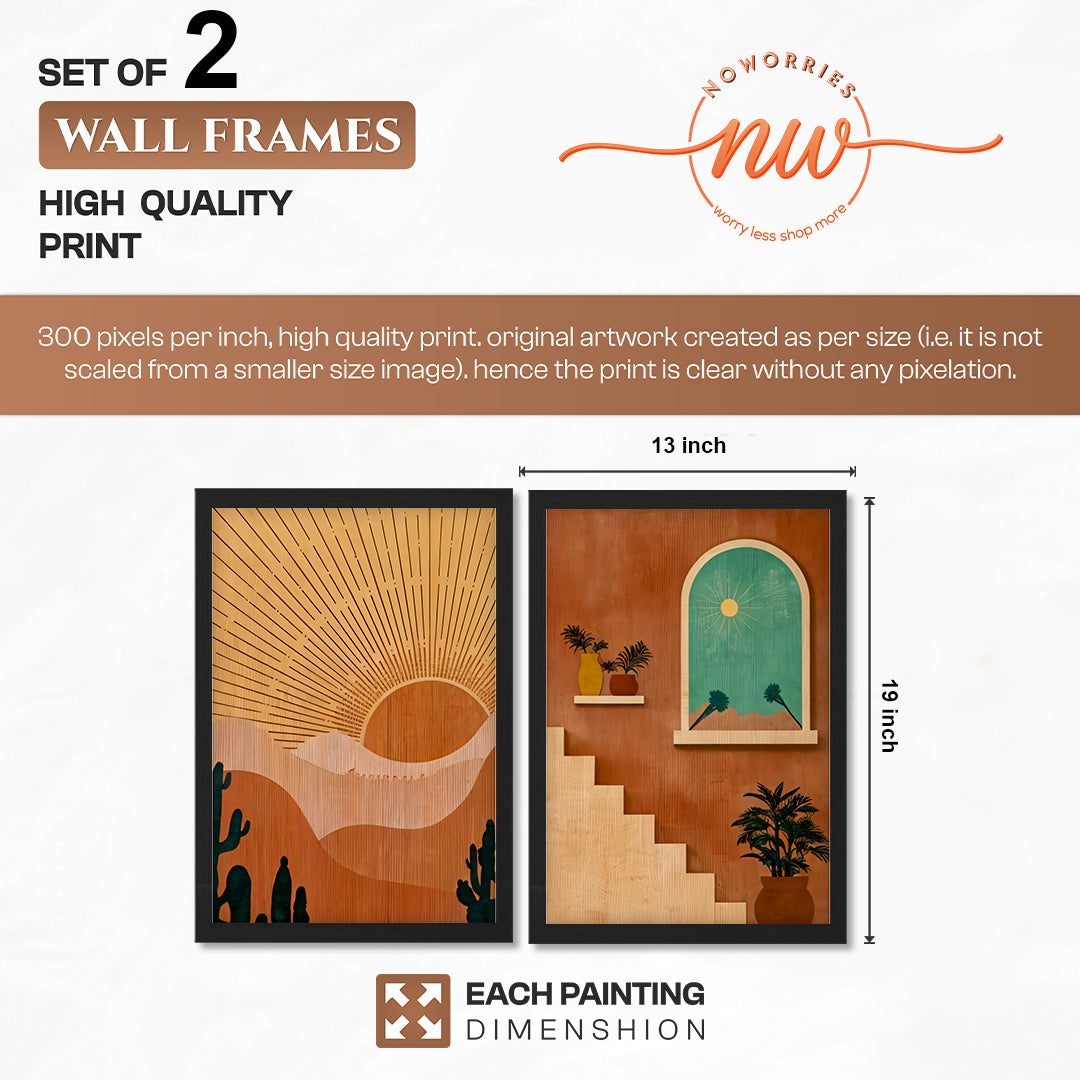 Boho Desert Sunset Wall Frame Set of 2