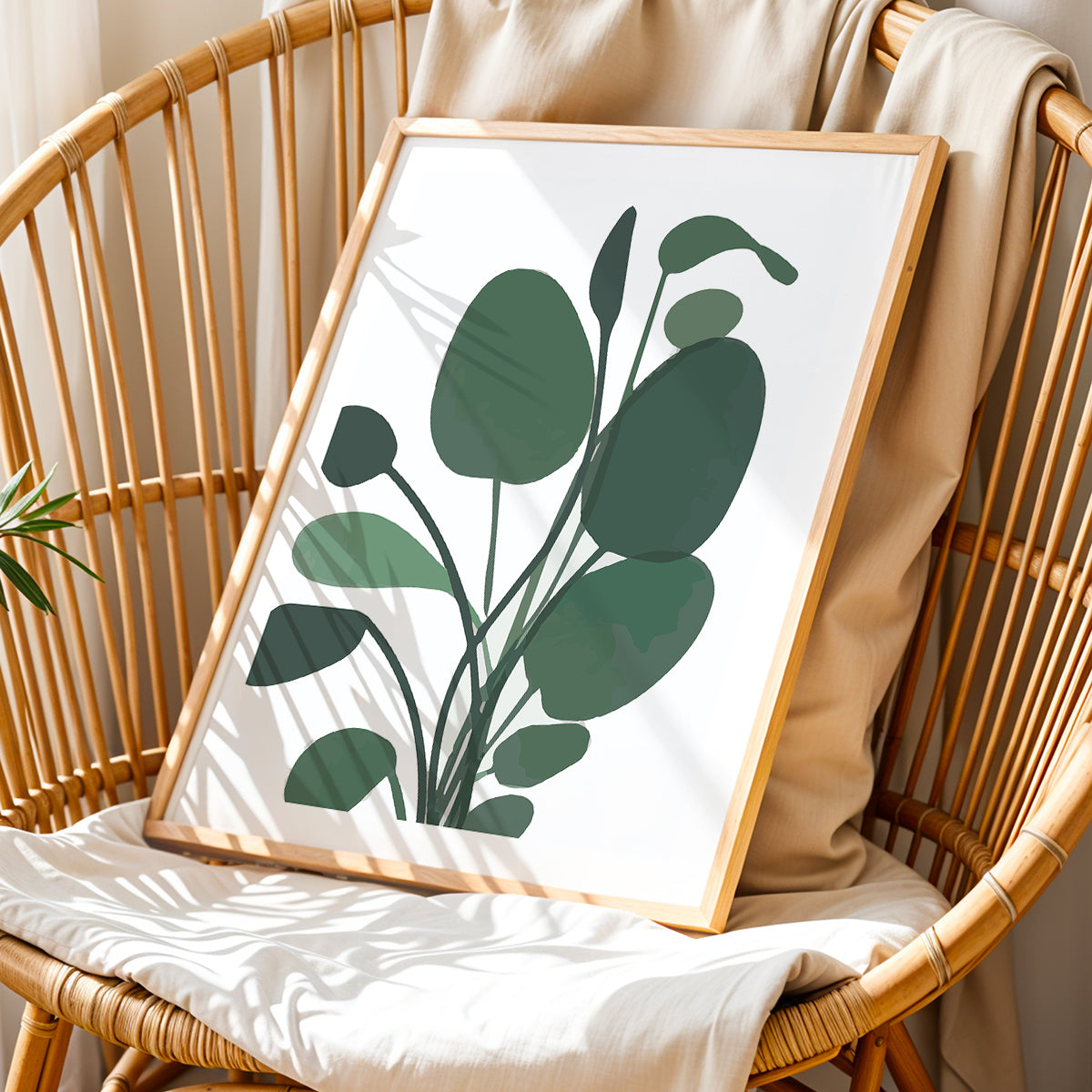 Eucalyptus Branch Minimalist Wall Art – Set of 1