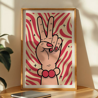 Peace Sign Pop Art Framed Wall Poster