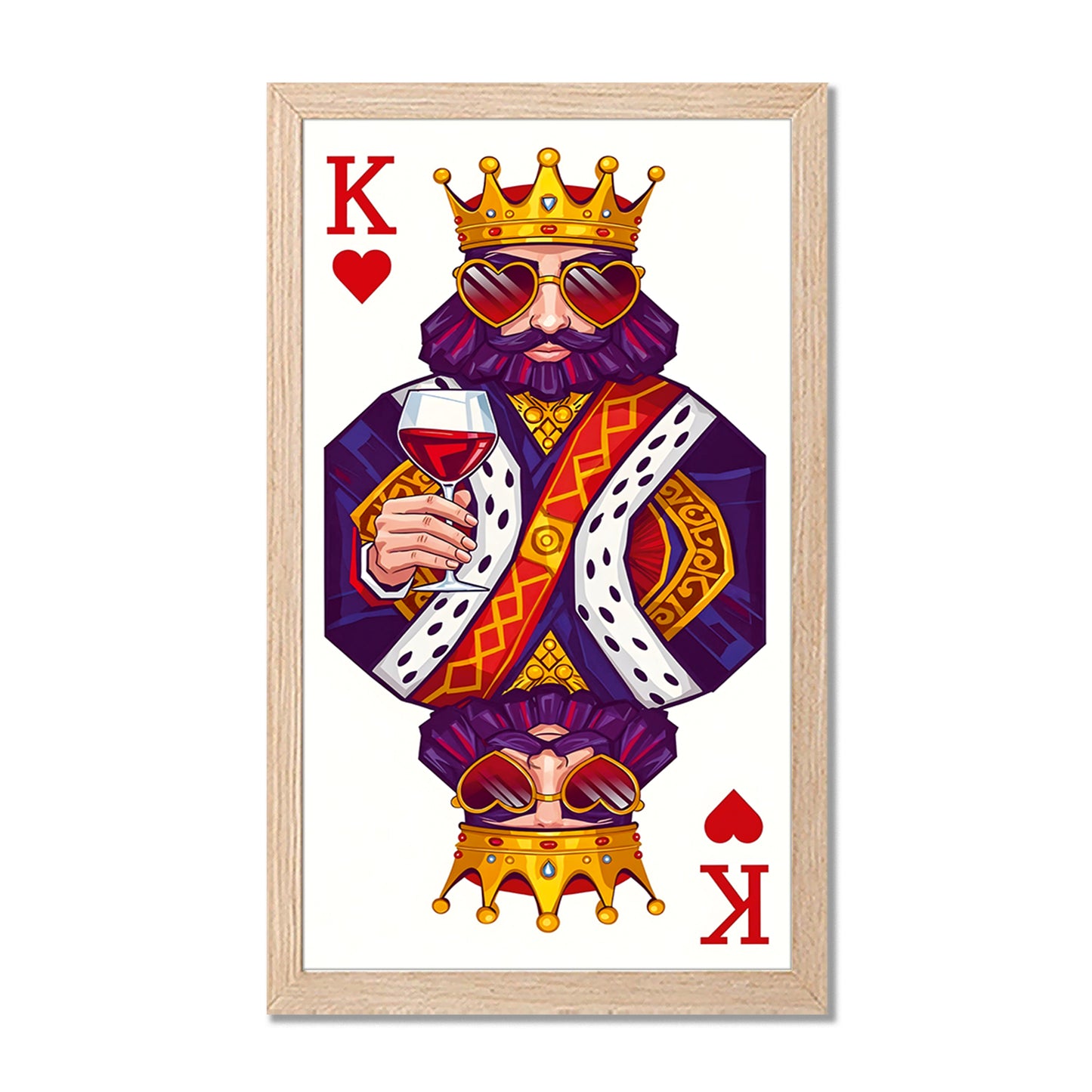 King Playing Card Wall Frame Set of 1