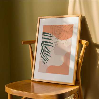 Abstract Palm Leaf Wall Frame – Set of 1