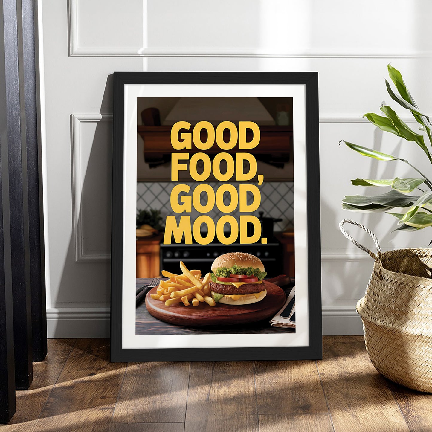 Good Food Good Mood Wall Frame Set of 1