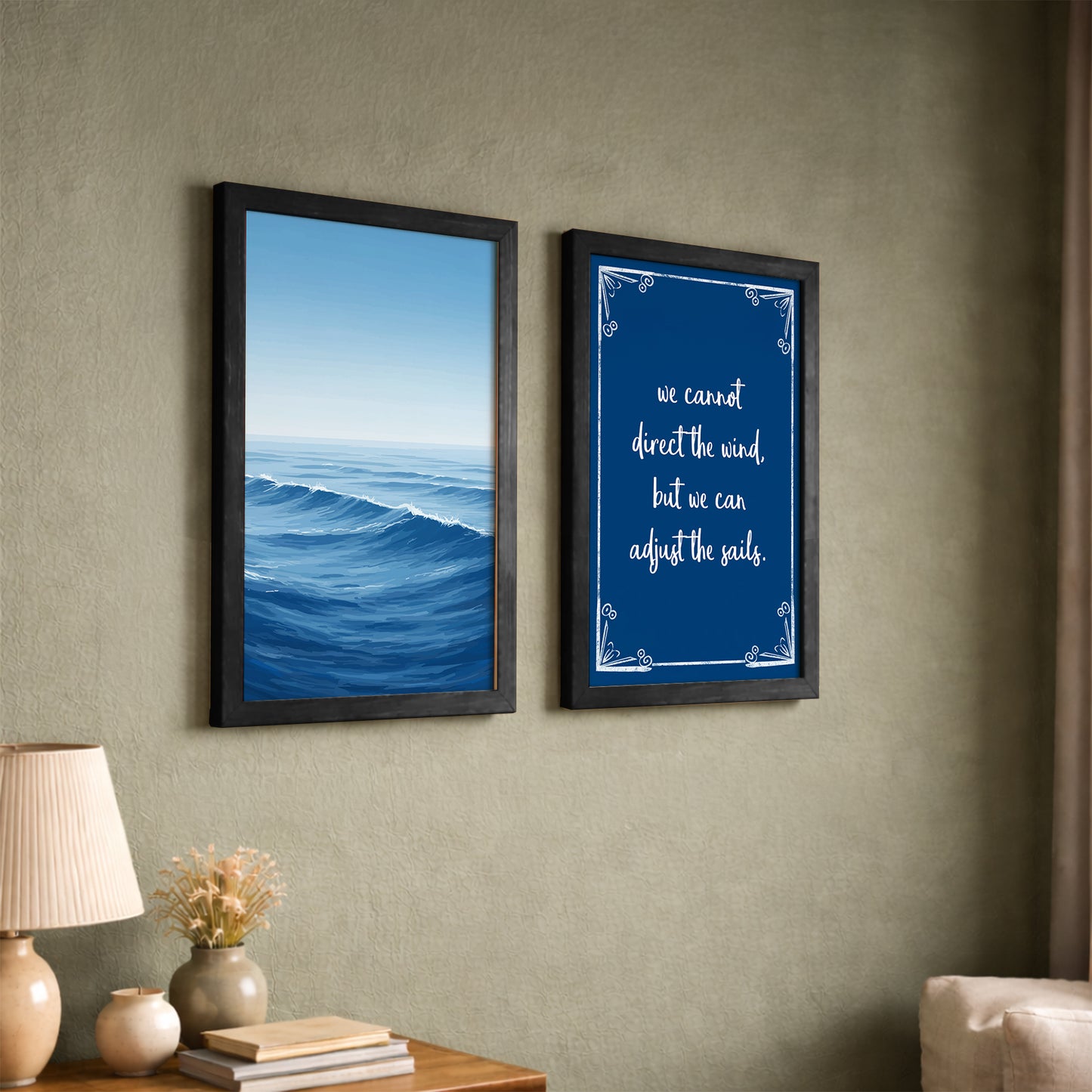 Adjust the Sails Coastal Motivational Wall Art Set of 2