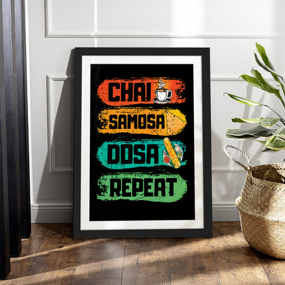 Chai Samosa Dosa Wall Frame Set of 1