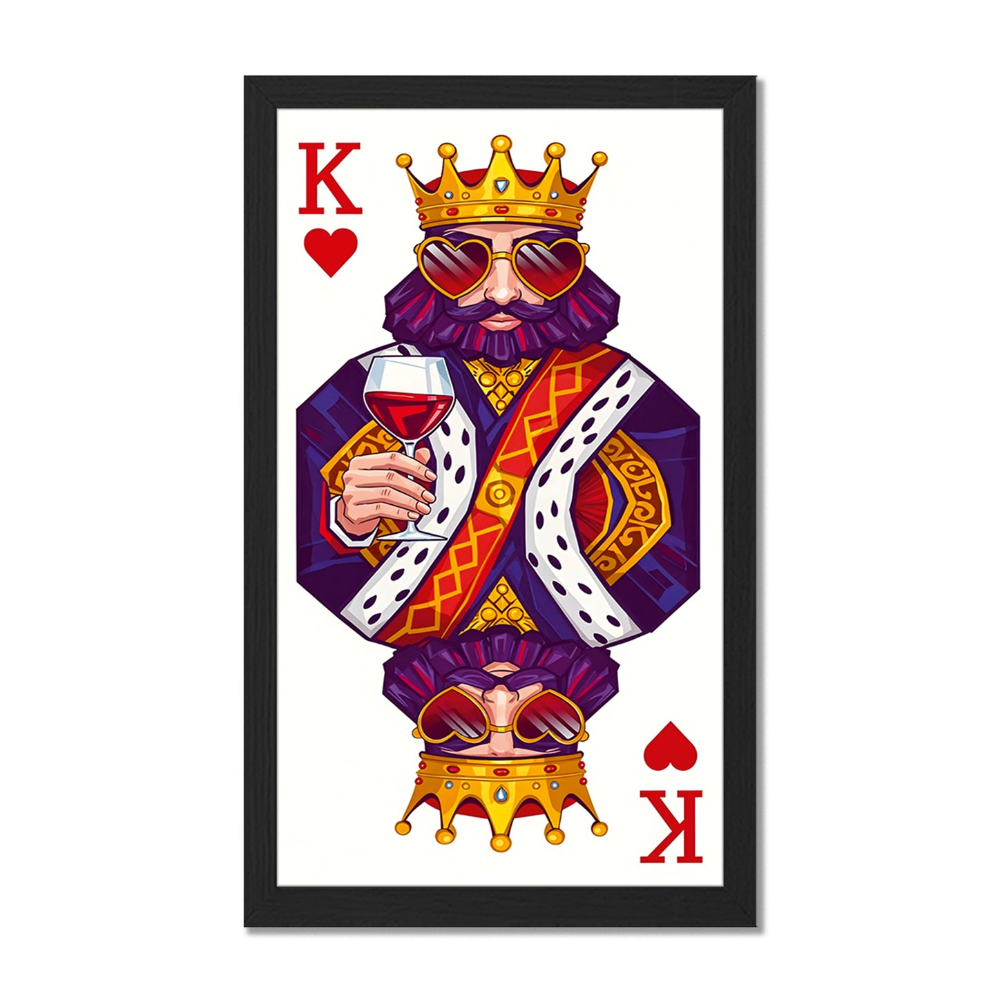 King Playing Card Wall Frame Set of 1