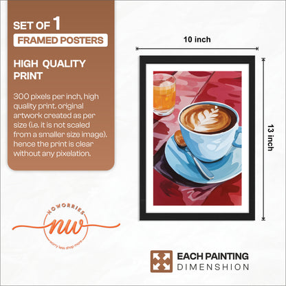 Morning Coffee Art Framed Poster Set of 1