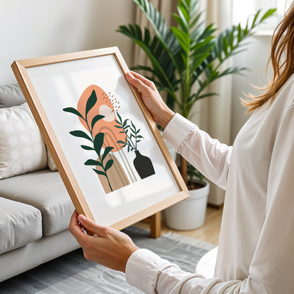 Boho Botanical Vase Wall Frame – Set of 1