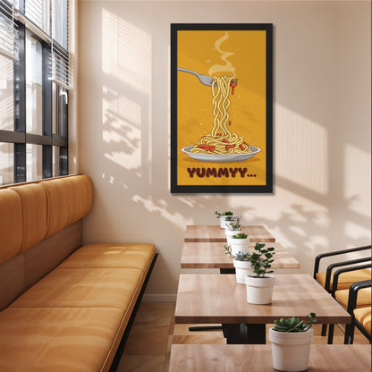 Yummy Noodles Food Art Wall Frame Set of 1
