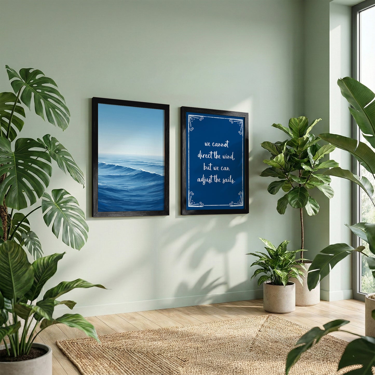 Adjust the Sails Coastal Motivational Wall Art Set of 2
