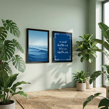 Adjust the Sails Coastal Motivational Wall Art Set of 2