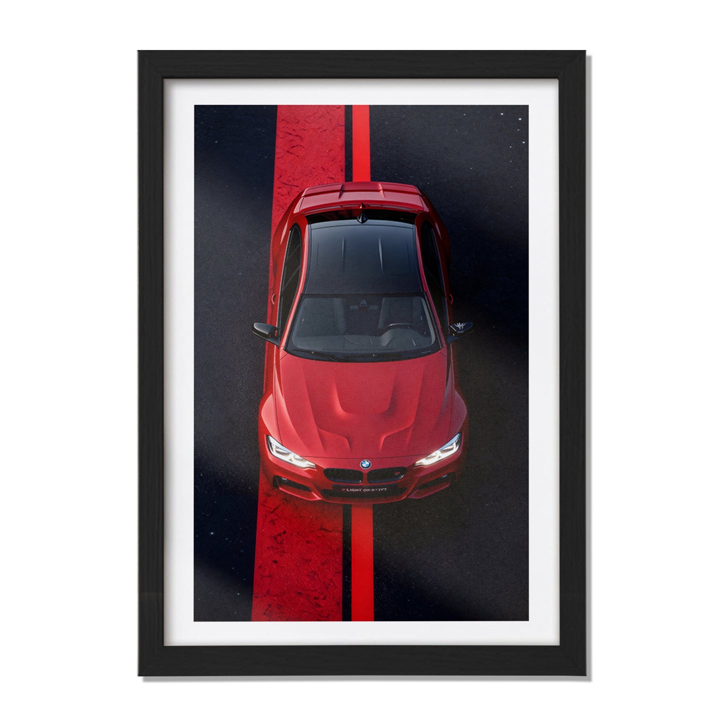 BMW M3 Red Line Wall Frame