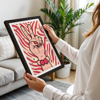 Peace Sign Pop Art Framed Wall Poster