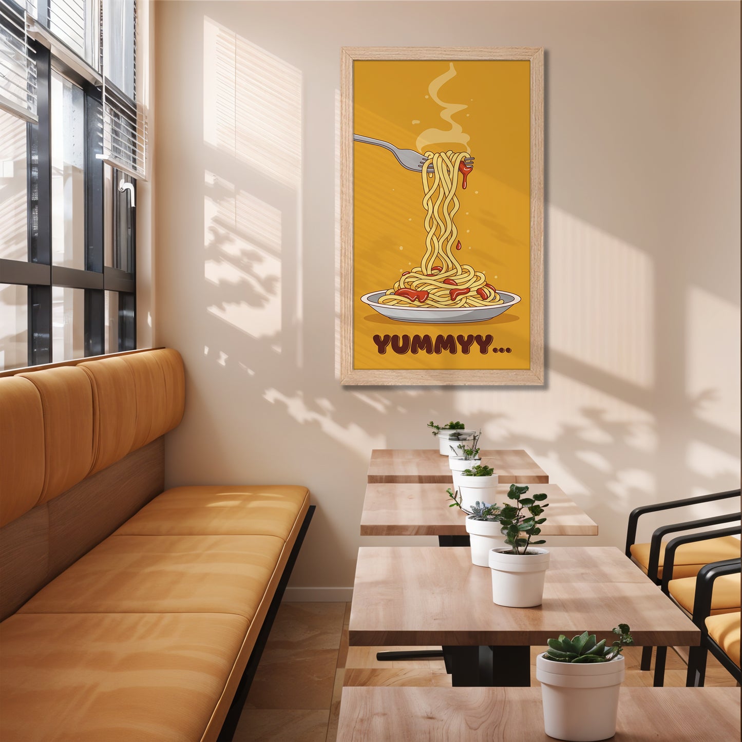 Yummy Noodles Food Art Wall Frame Set of 1