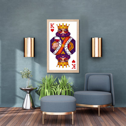 King Playing Card Wall Frame Set of 1
