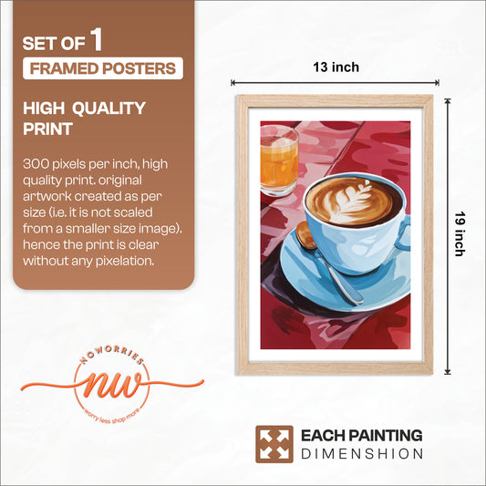 Morning Coffee Art Framed Poster Set of 1