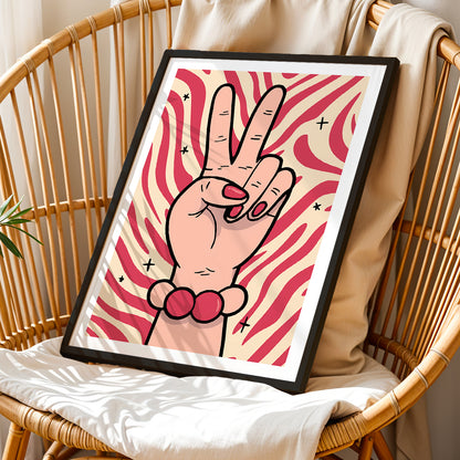 Peace Sign Pop Art Framed Wall Poster