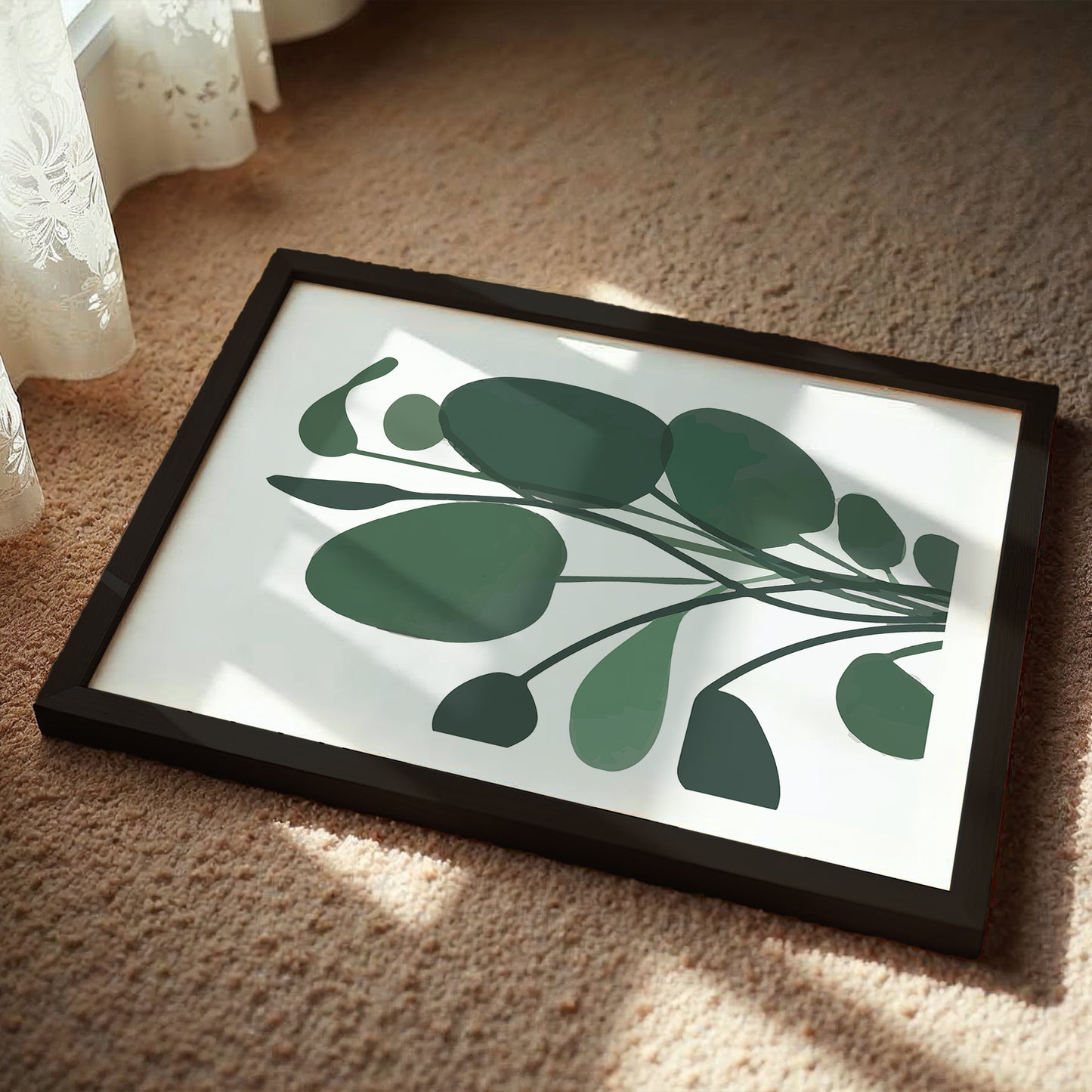 Eucalyptus Branch Minimalist Wall Art – Set of 1
