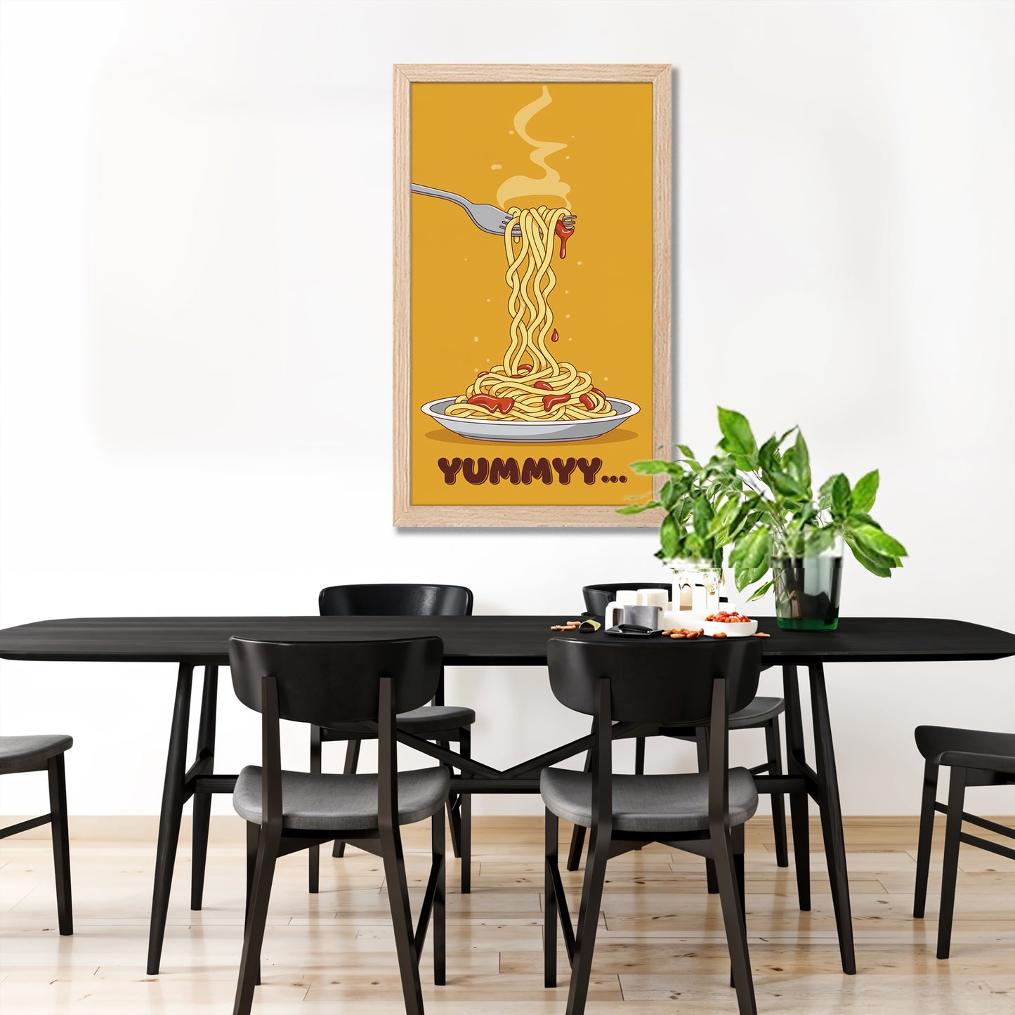 Yummy Noodles Food Art Wall Frame Set of 1