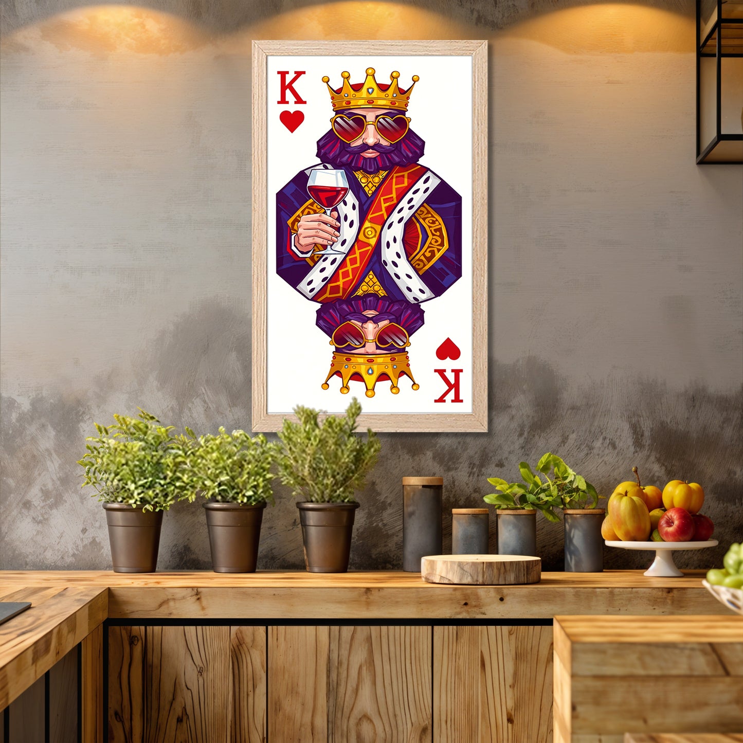 King Playing Card Wall Frame Set of 1