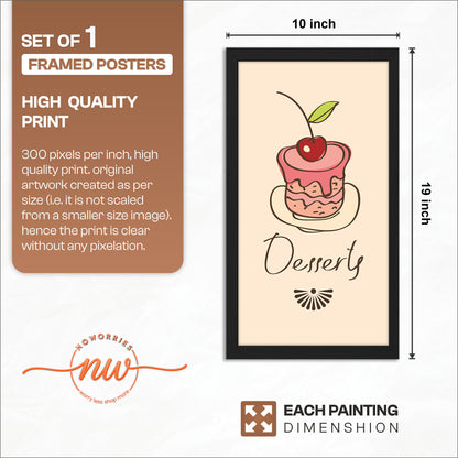 Dessert Illustration Wall Frame Set of 1