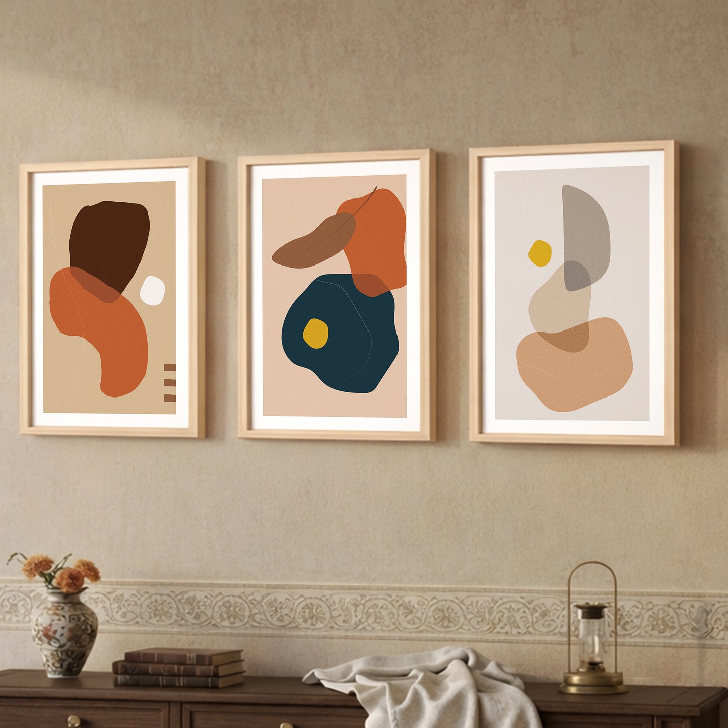 Modern Abstract Wall Frames Set of 3