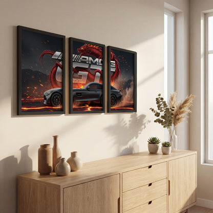 AMG GT Dragon Wall Frame Set of 3