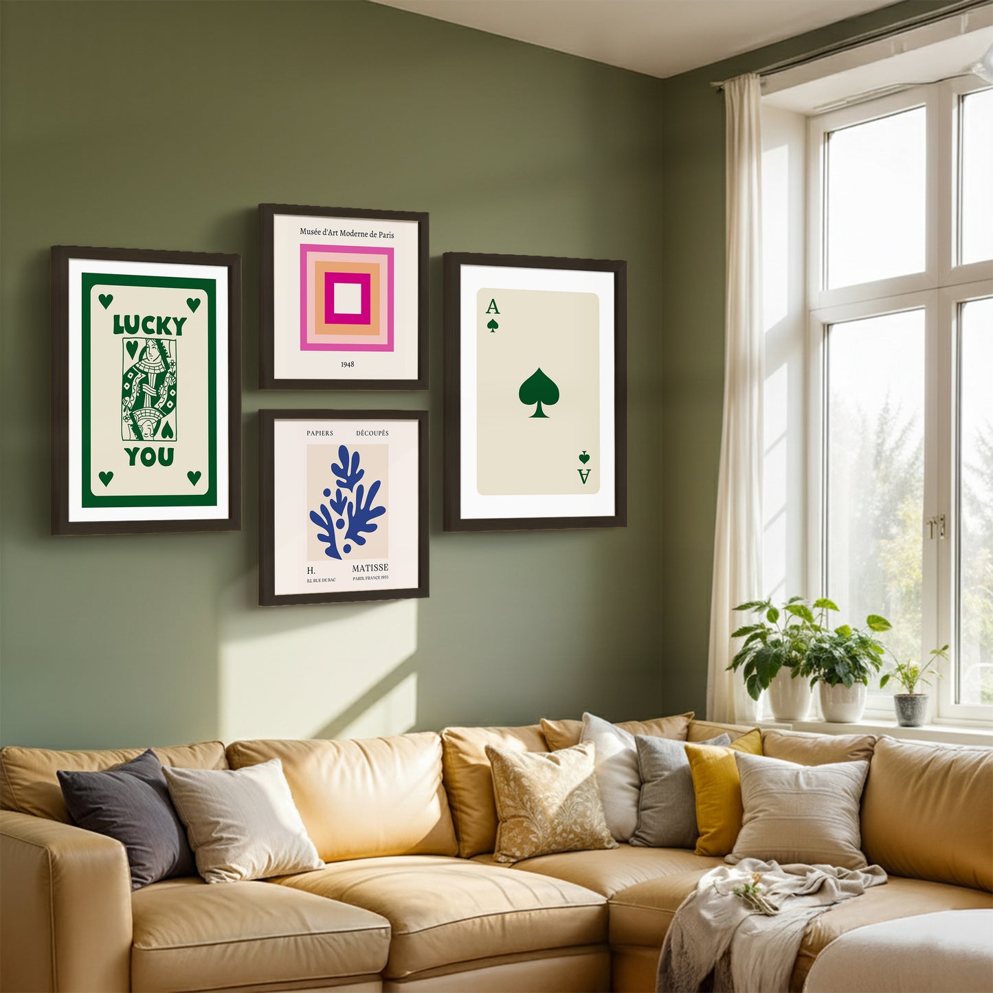 Lucky Card Wall Decor Set of 4