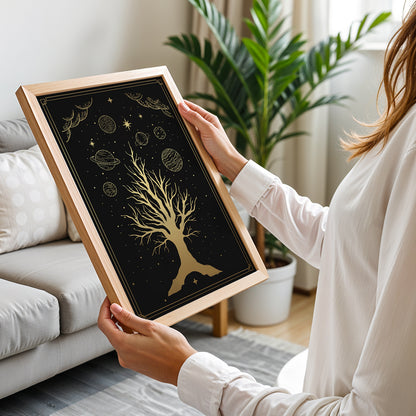 Cosmic Tree of Life Celestial Wall Art