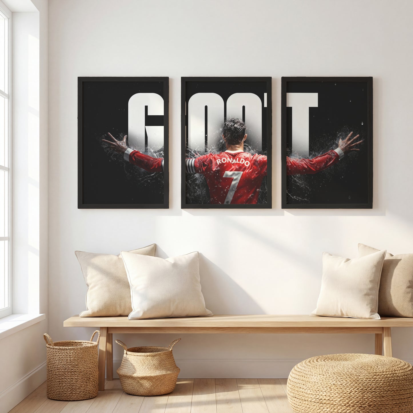 Cristiano Ronaldo GOAT Wall Art Set of 3