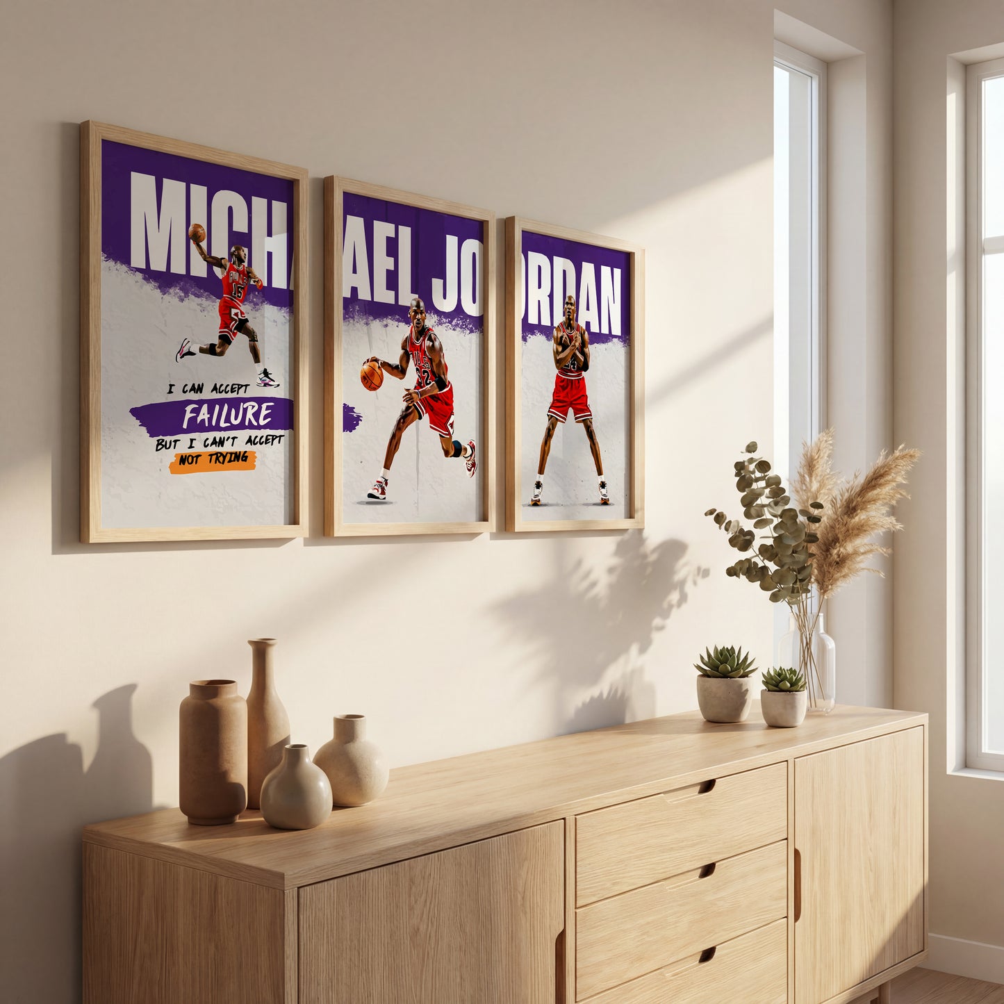 Michael Jordan Motivational Wall Art Set of 3