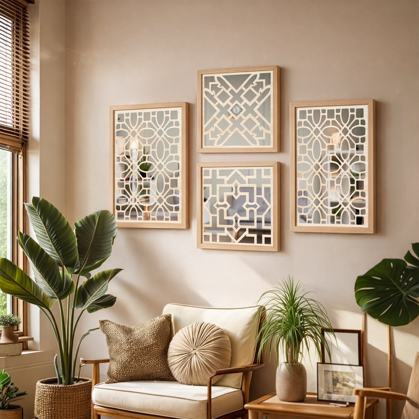 Ornate Mirror Art Set of 4