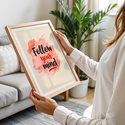 Follow Your Mind Motivational Quote Framed Wall Art