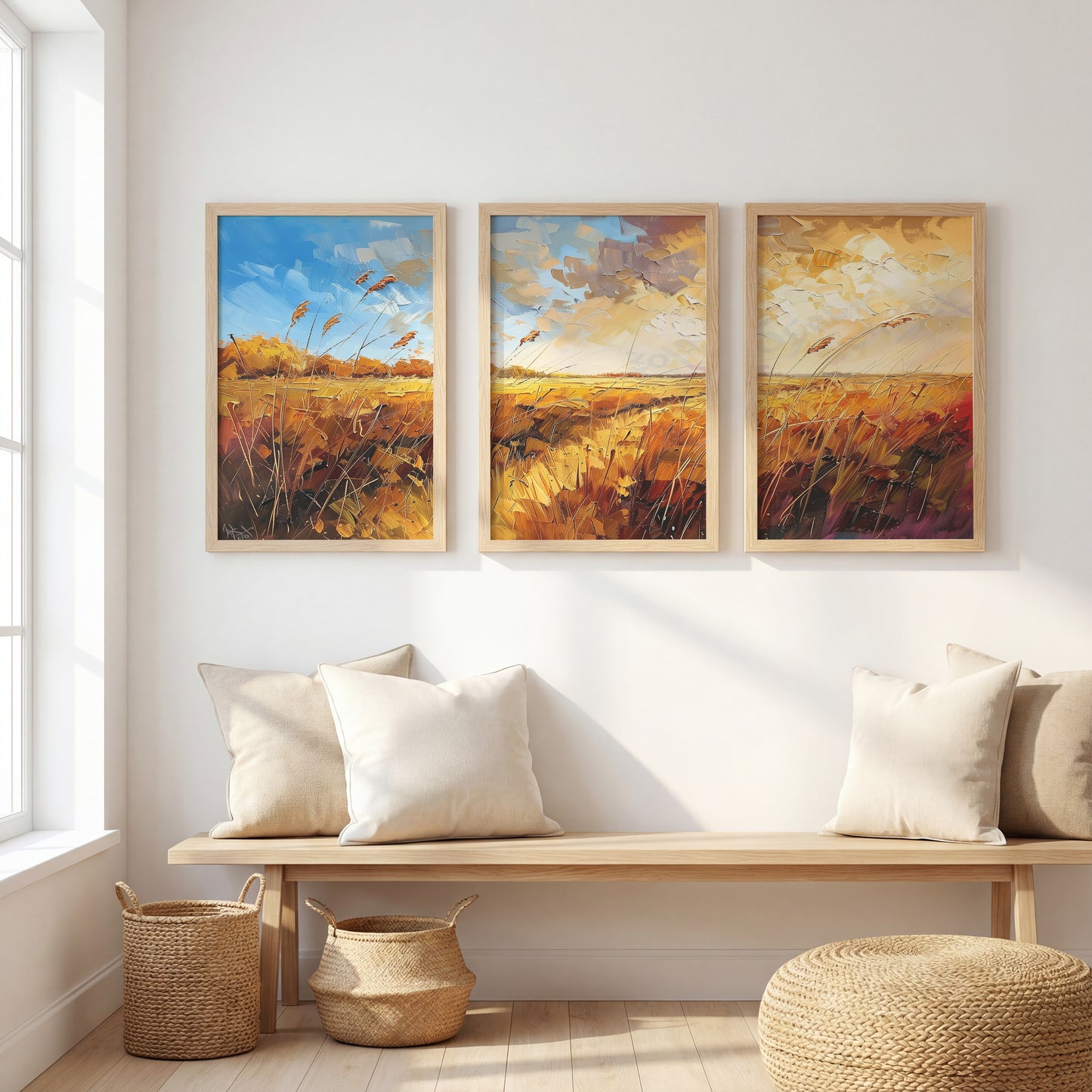 Vintage Meadow Floral Wall Art Frames Set of 3