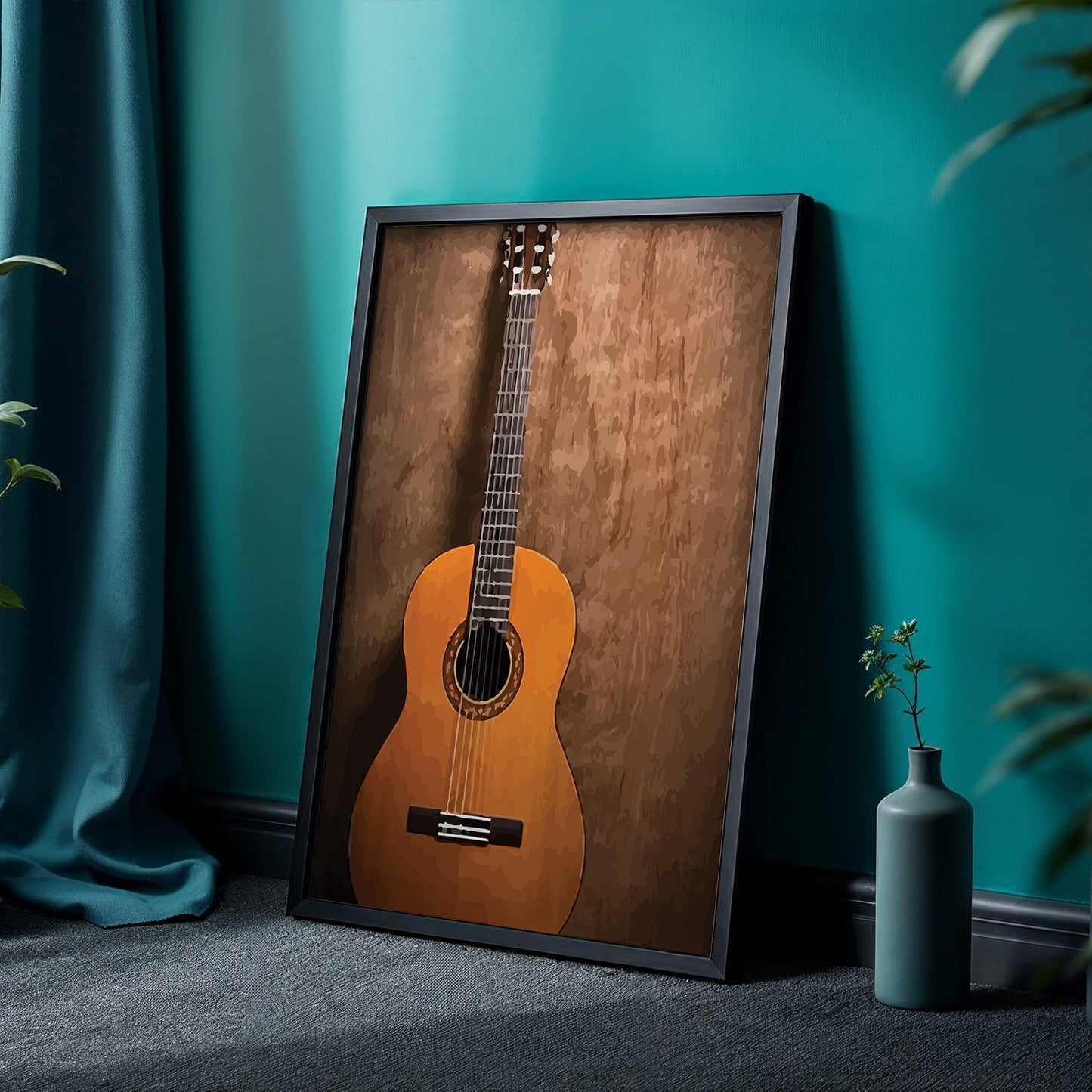 Classic Acoustic Guitar Framed Wall Art