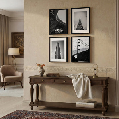 Vintage Cityscape Wall Art Set of 4