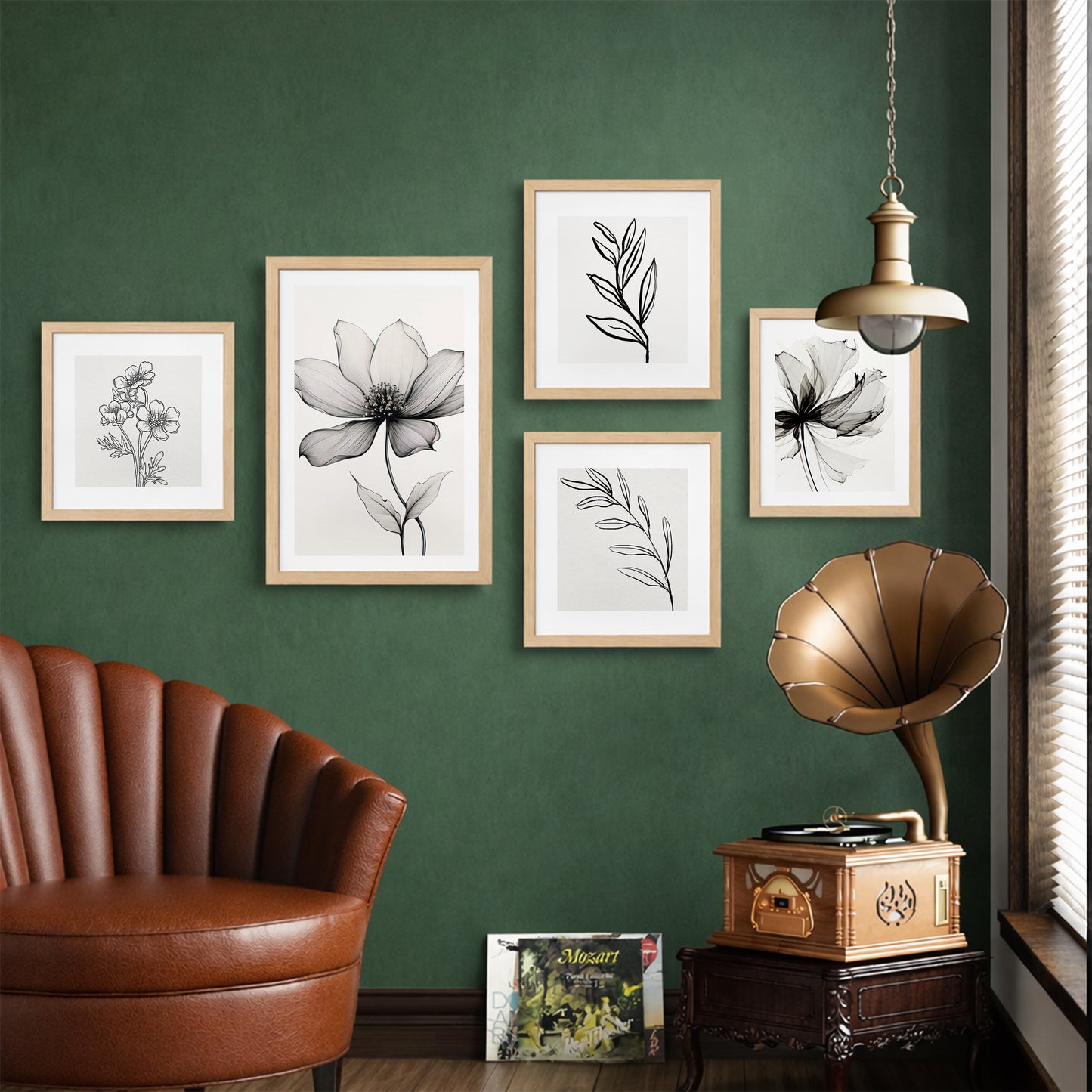 Elegant Floral Wall Set of 5