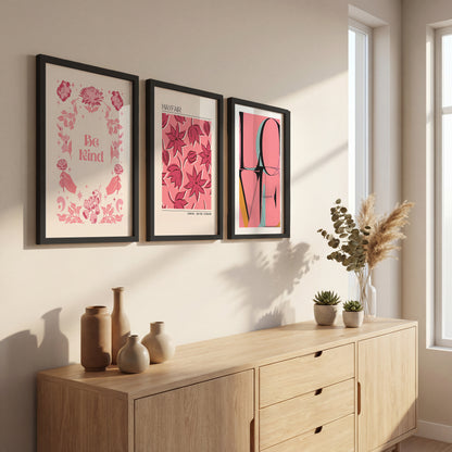 Pink Chic Wall Art Frames Set of 3
