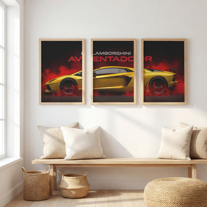 Aventador Blaze Wall Frame Set of 3