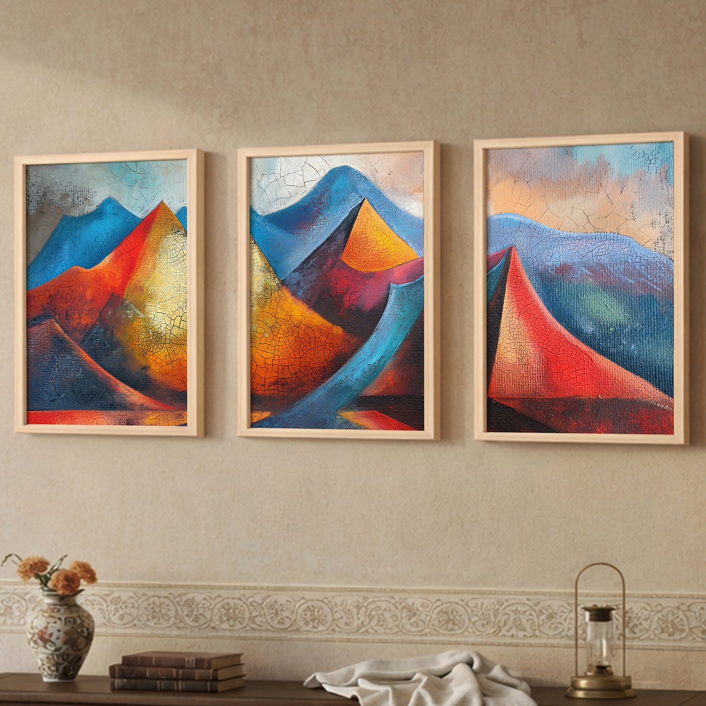 Abstract Peaks Wall Art Set of 3