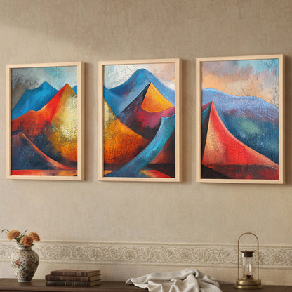 Abstract Peaks Wall Art Set of 3