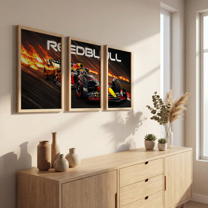 Red Bull Racing Wall Frame Set of 3