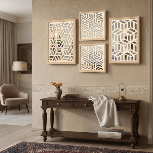 Modern Geometric Mirror Art Set of 4